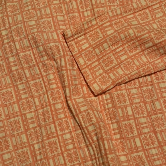 VINTAGE 90s pastel pink white mock turtleneck flower pattern extra large - Picture 3 of 3